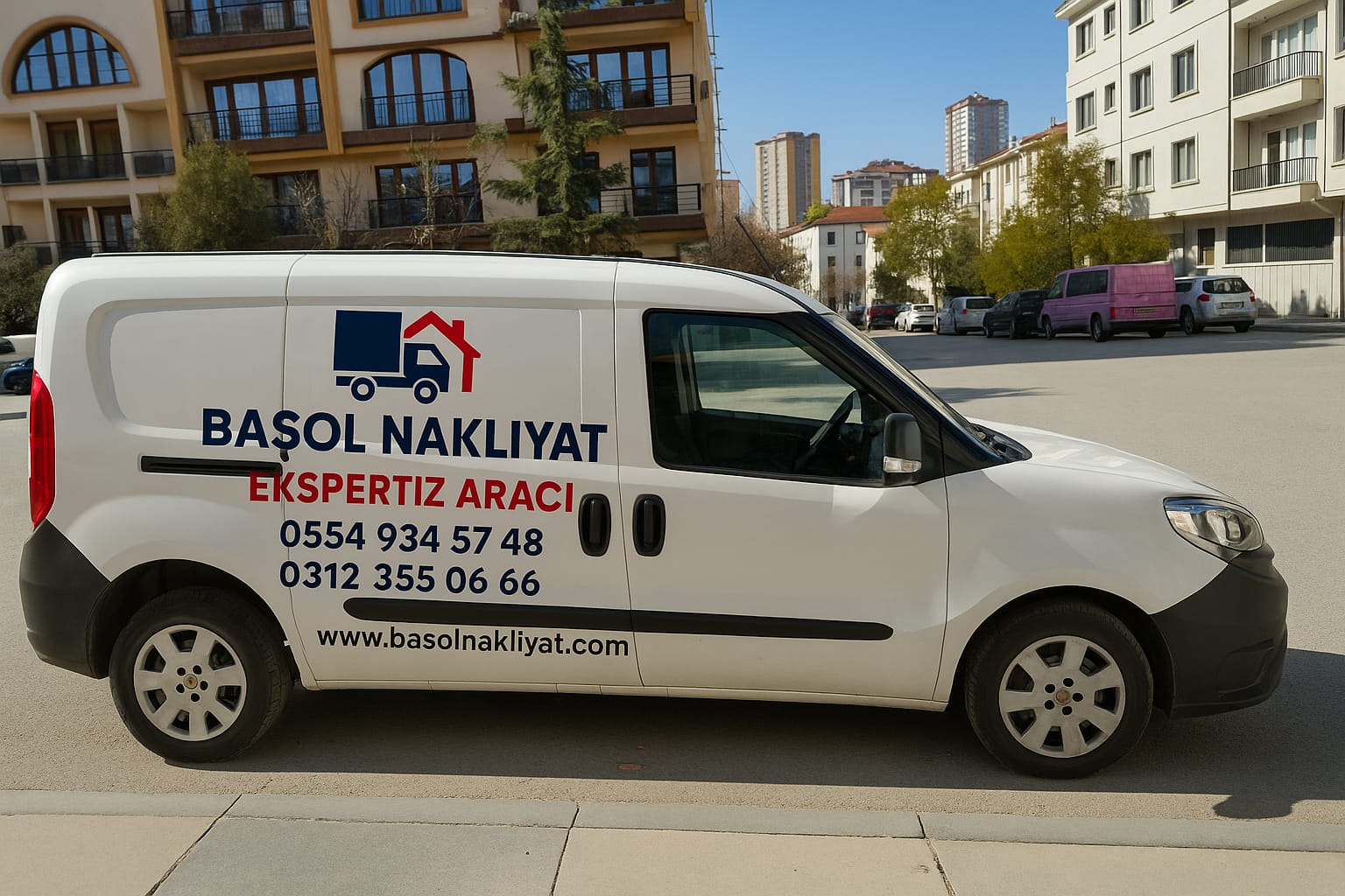 Ankara Nakliyat - Basol Nakliyat Beyaz ekspertiz aracı şehir ortamında